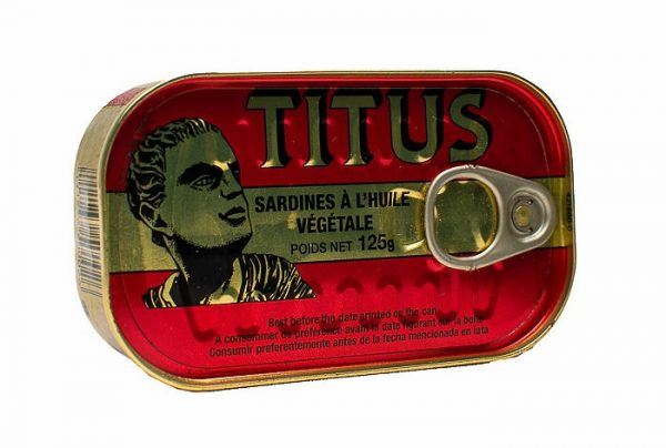 a tin of Titus Sardines