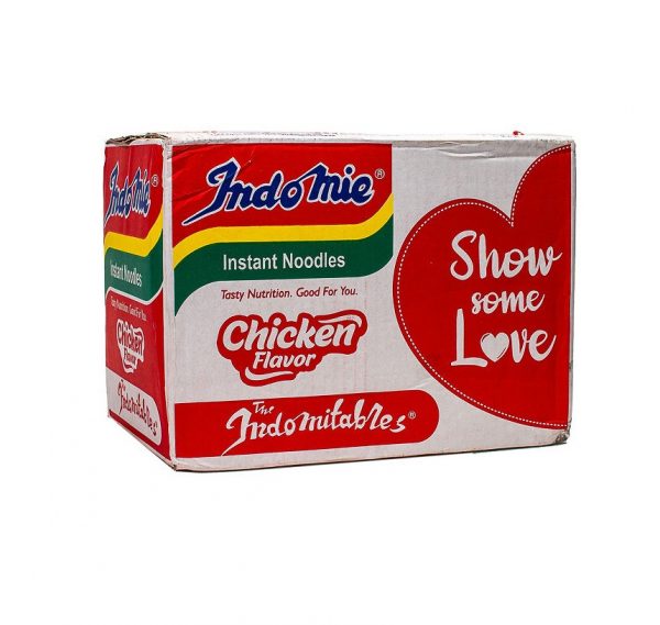 a carton of chicken flavor of Indomie