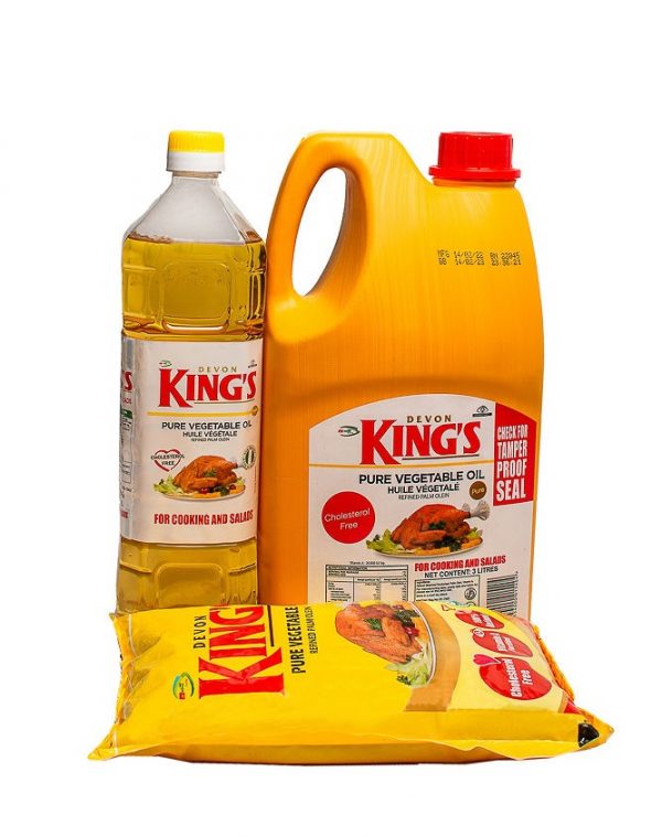 Kings Oil in 4 Litre jerry can, 2 Litre bottle and 1 litre pillow pack