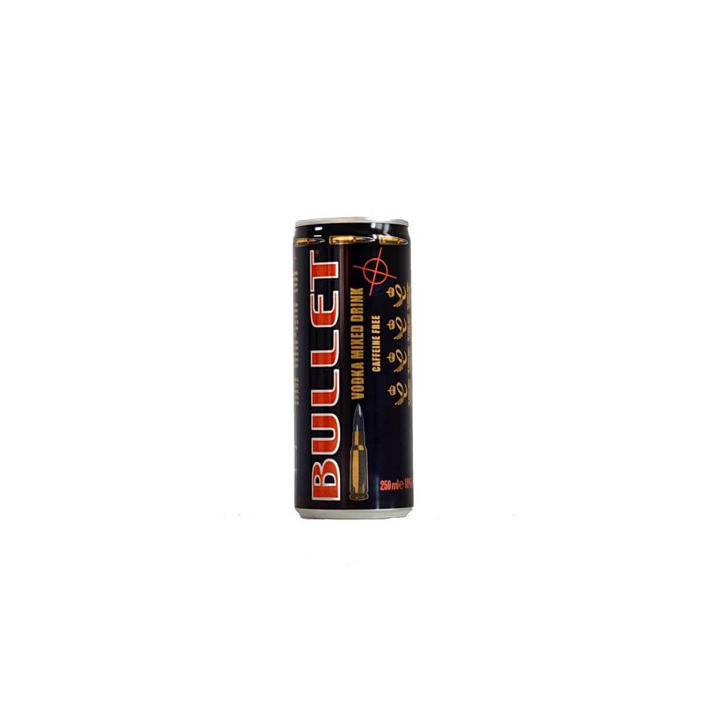 a can of black bullet drink