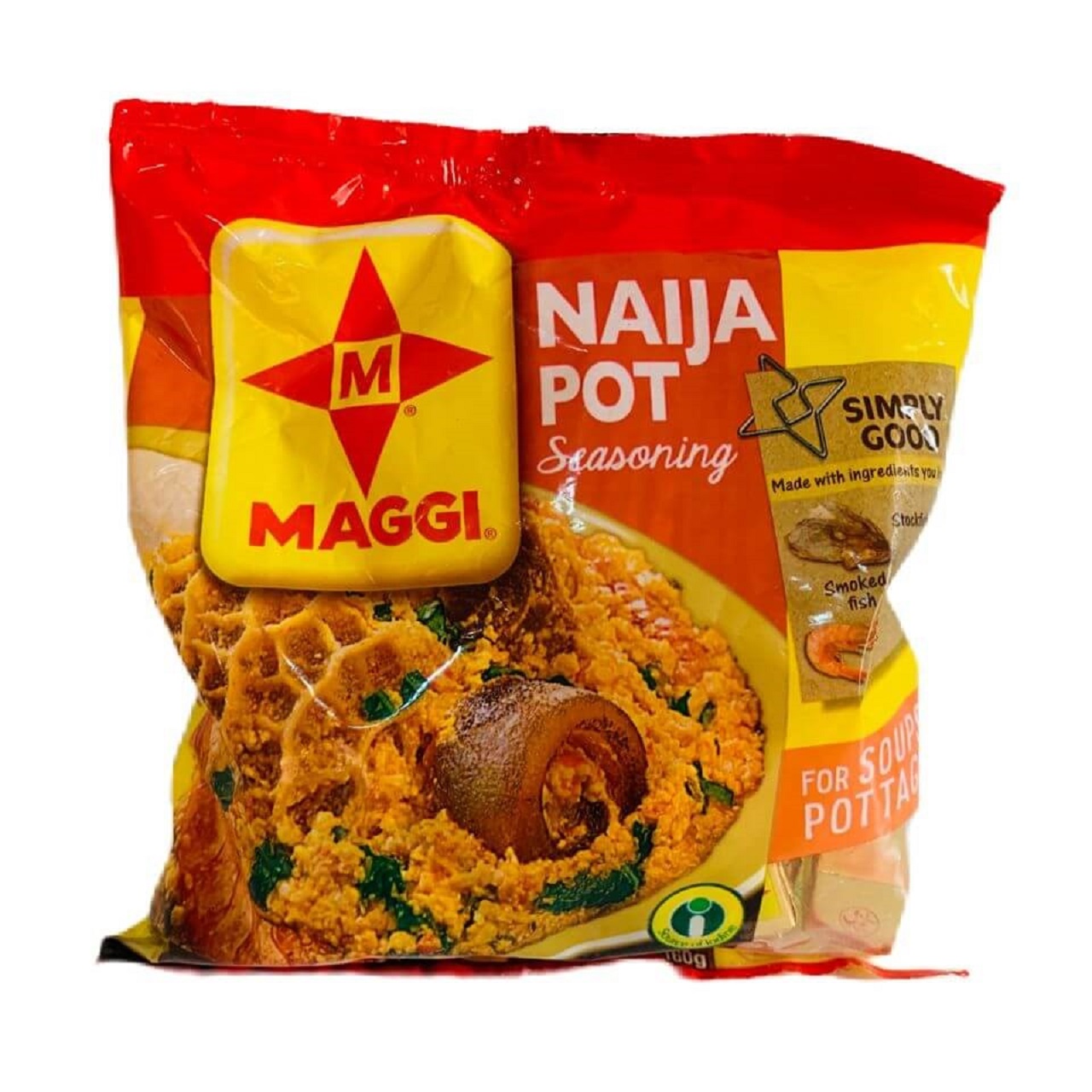 A sachet of Maggi Naija Pot seasoning cubes