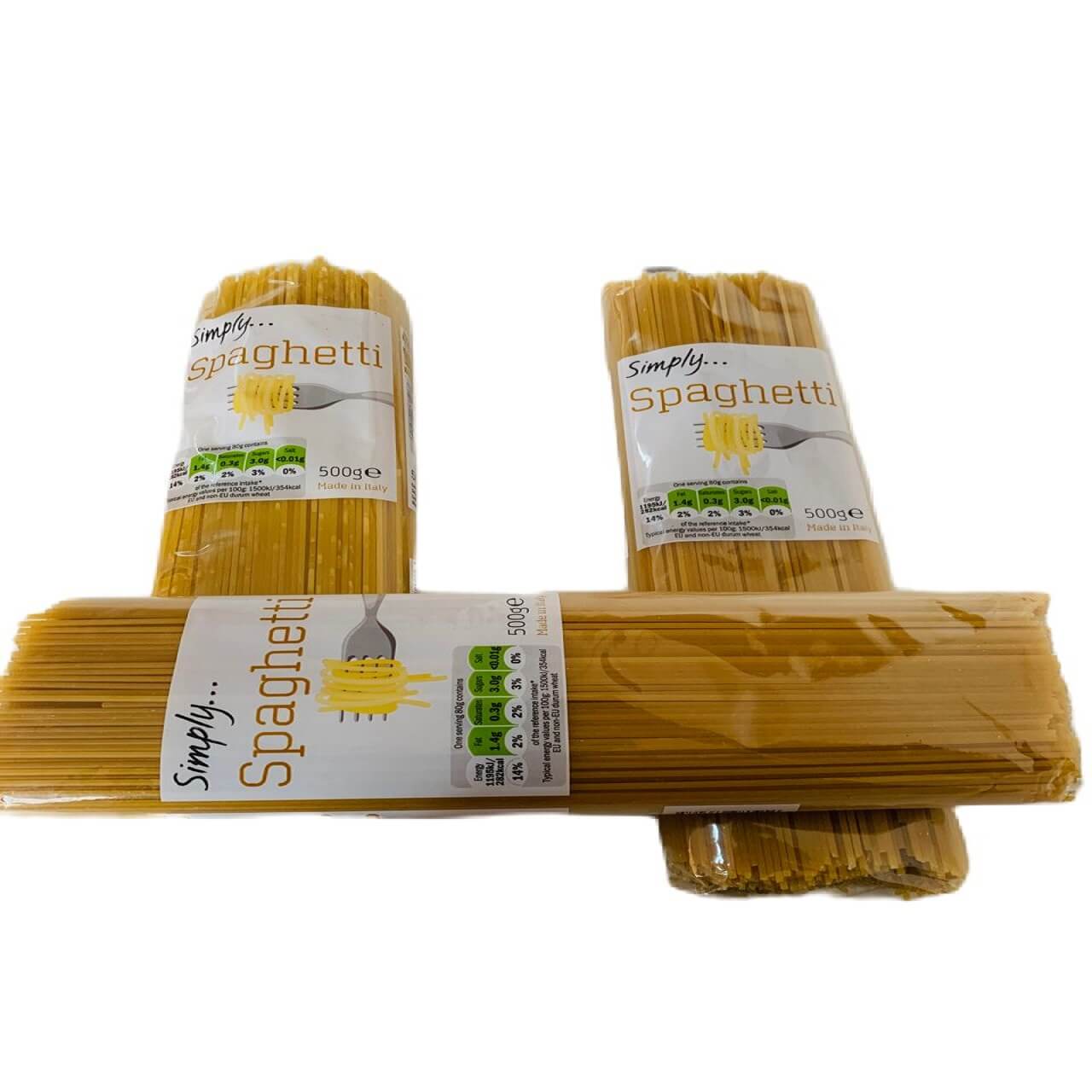 3 sachets of 500g of simply spaghetti