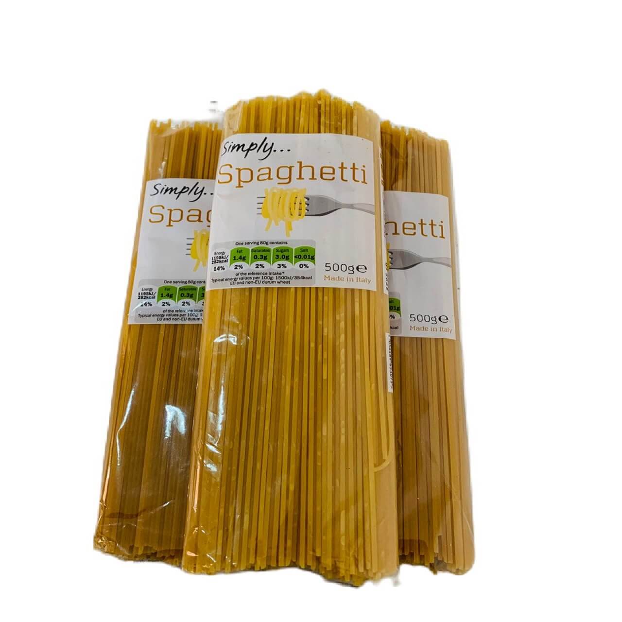 3 sachets of 500g of simply spaghetti