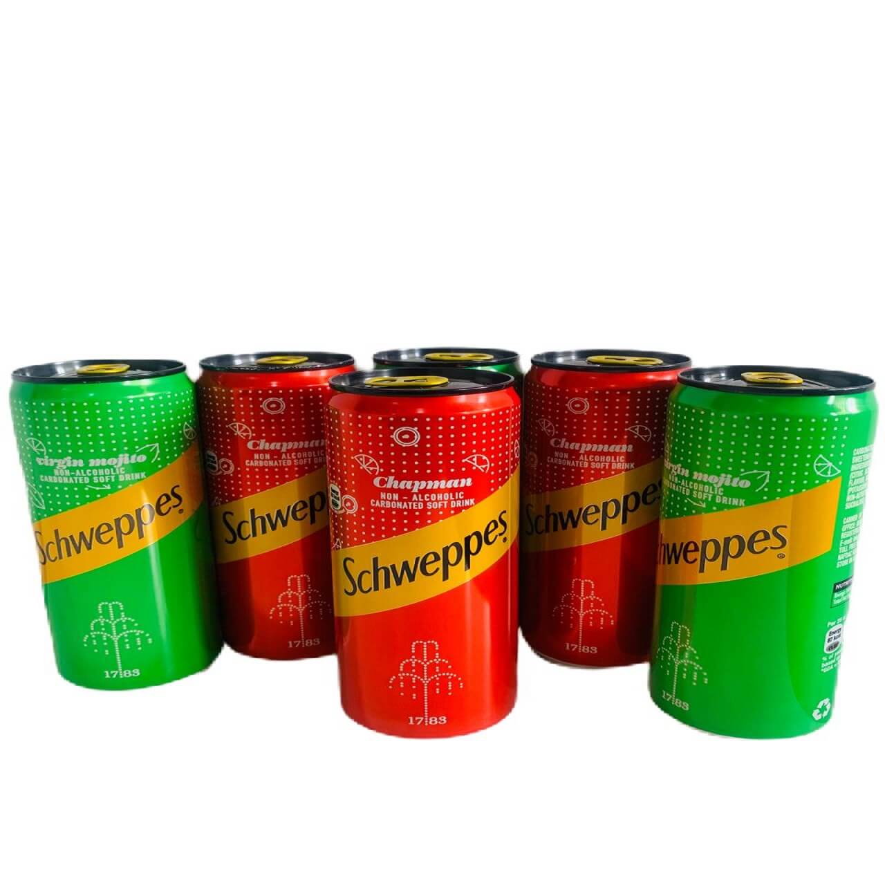 cans of schweppes