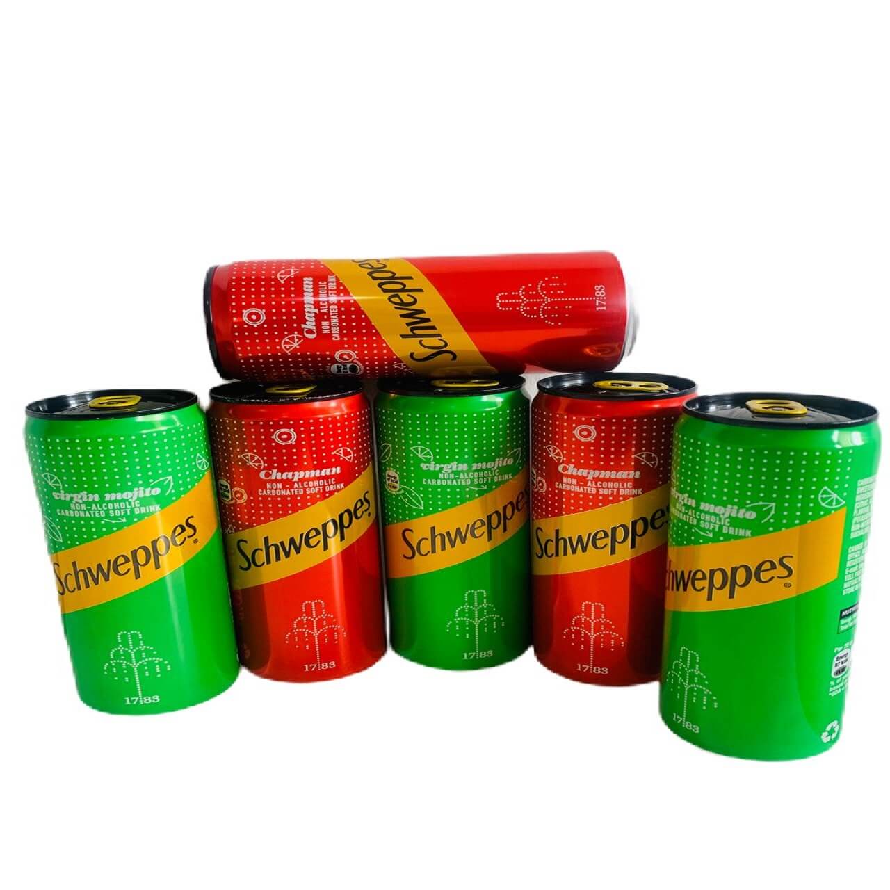 cans of schweppes